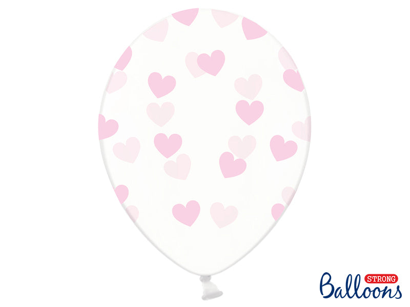 Ballonger med Hjerter Crystal 30cm, 50 pk