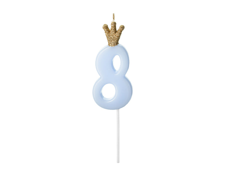 Nummerlys Blå m/Krone 9,5 cm #8