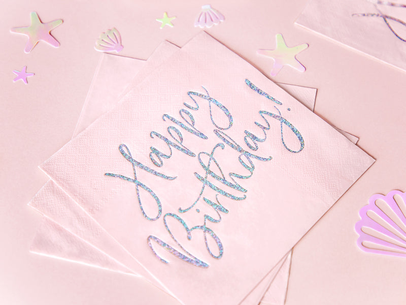 Servietter HappyBirthday Rosa 33x33cm, 20 stk 2