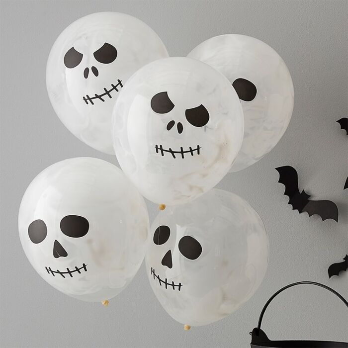 Ballonger Hodeskalle 30 cm, 5 stk 2