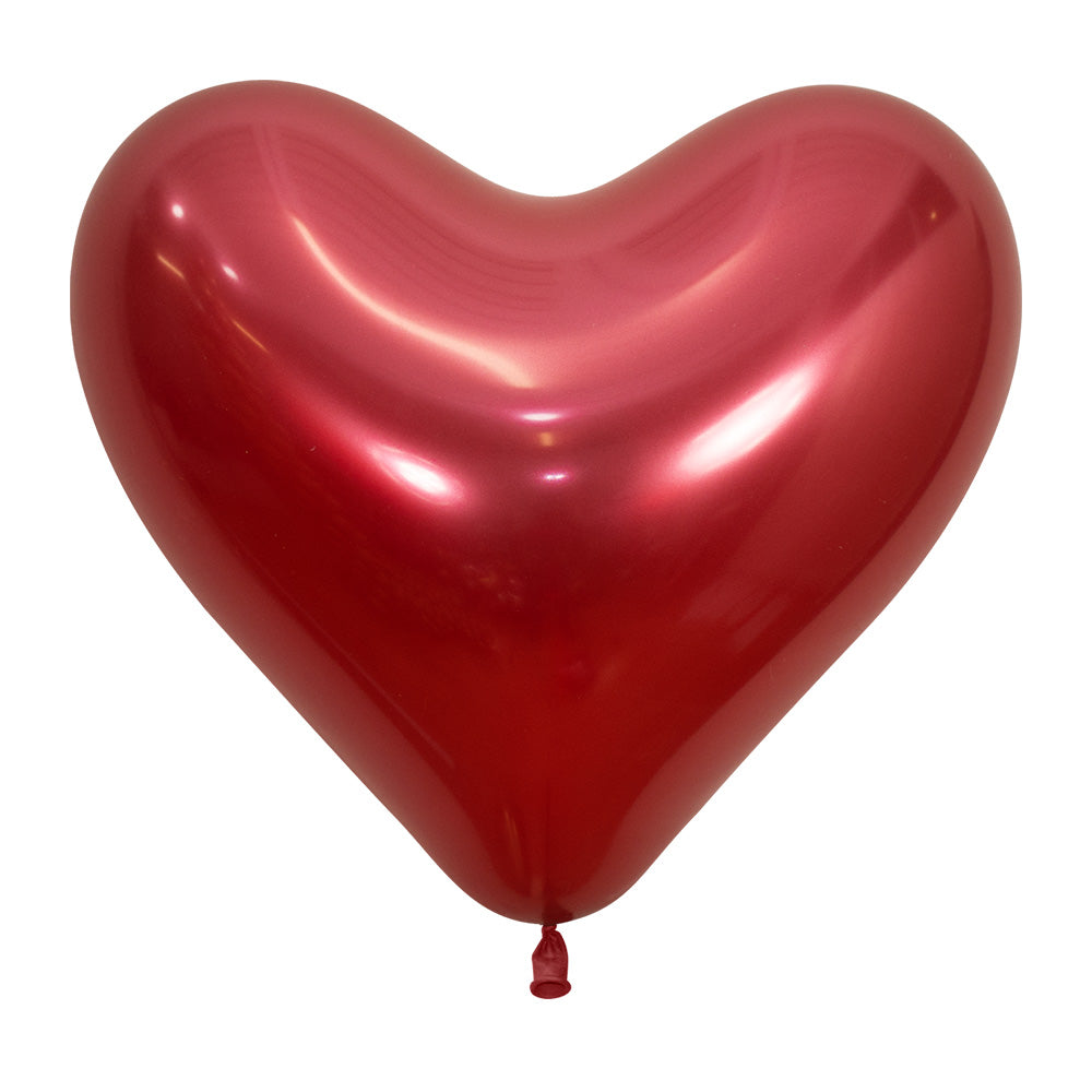 Ballong Hjerte Reflex Rød 35 cm, 12 pk