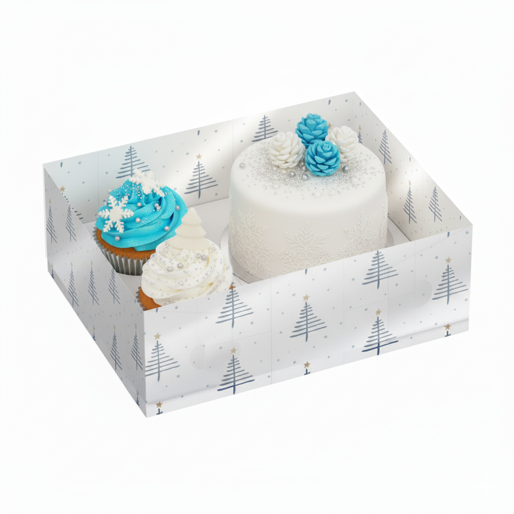 Kake- og Muffinsboks Juletre, 2 pk