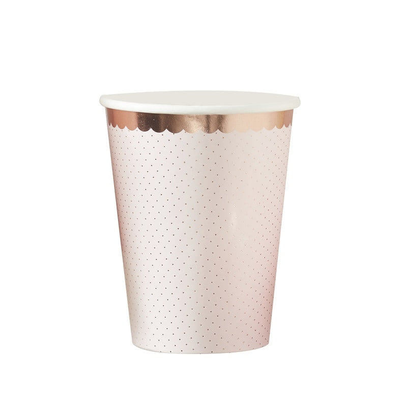 Drikkekrus i Papp, Rosa  Shiny 8 stk