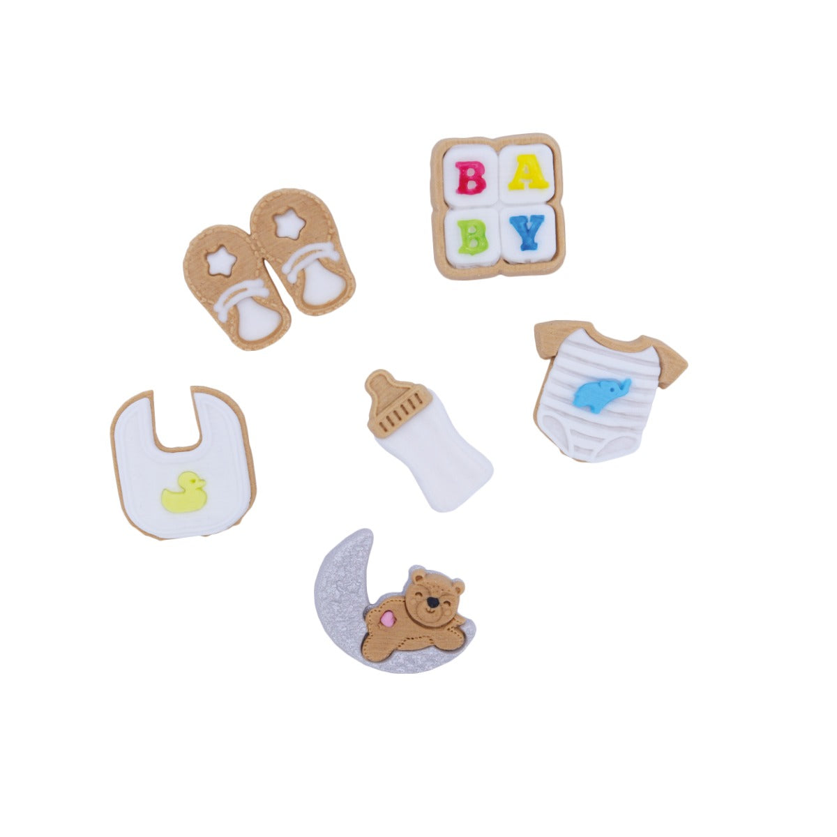 Kakepynt spiselig Baby 6 stk, ca 3 cm 2