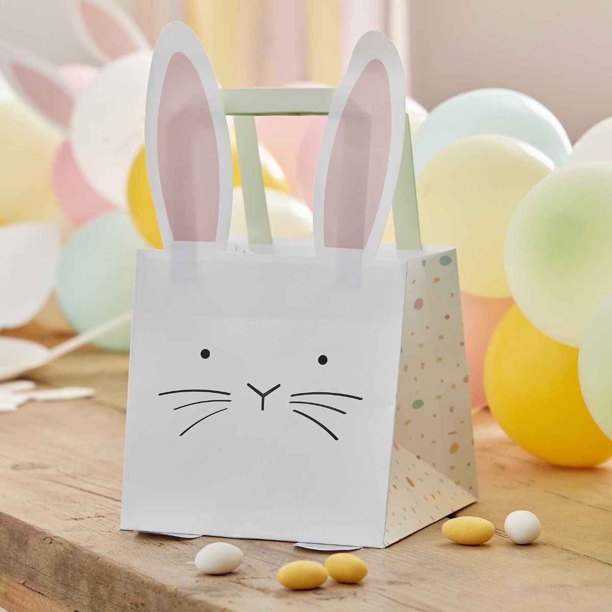 Partybag papir Påskehare 5 stk, 15x15x15 cm 2