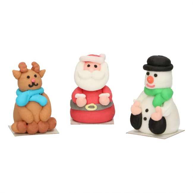 Kakepynt spiselig Julefigur 3D 3 stk 2