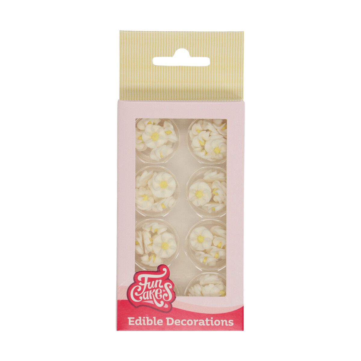 Kakepynt spiselig Miniblomster Hvite 56 stk