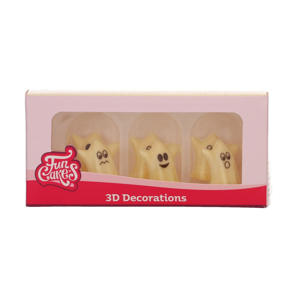 Kakepynt Sjokolade Spøkelse 3D, 6 stk