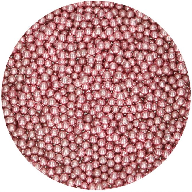 Kakestrø Sukkerperler Metallic Rosa 80g FC