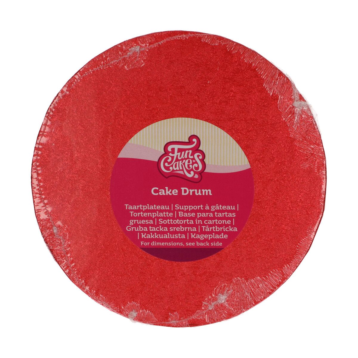 FunCakes Kakedrum Rund Rød 25 cm