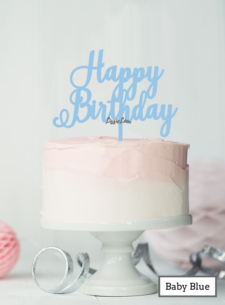 Kaketopper Happy Birthday Baby Blue  Acrylic