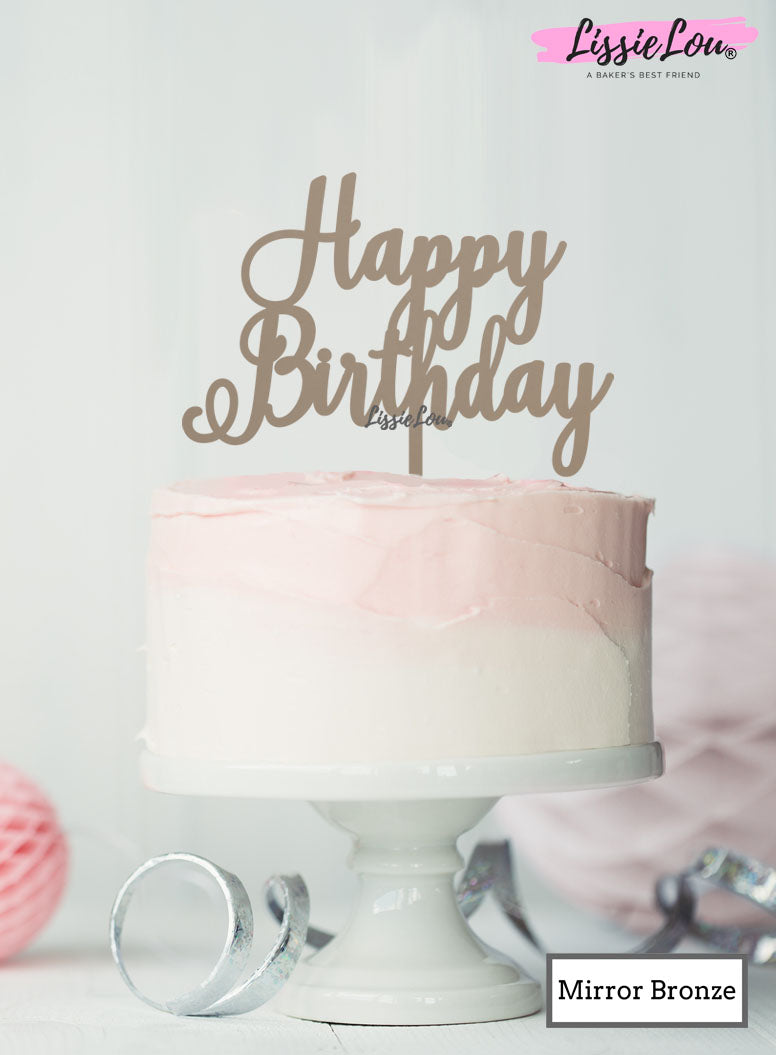 Kaketopper Happy Birthday Mirror Bronze Acrylic