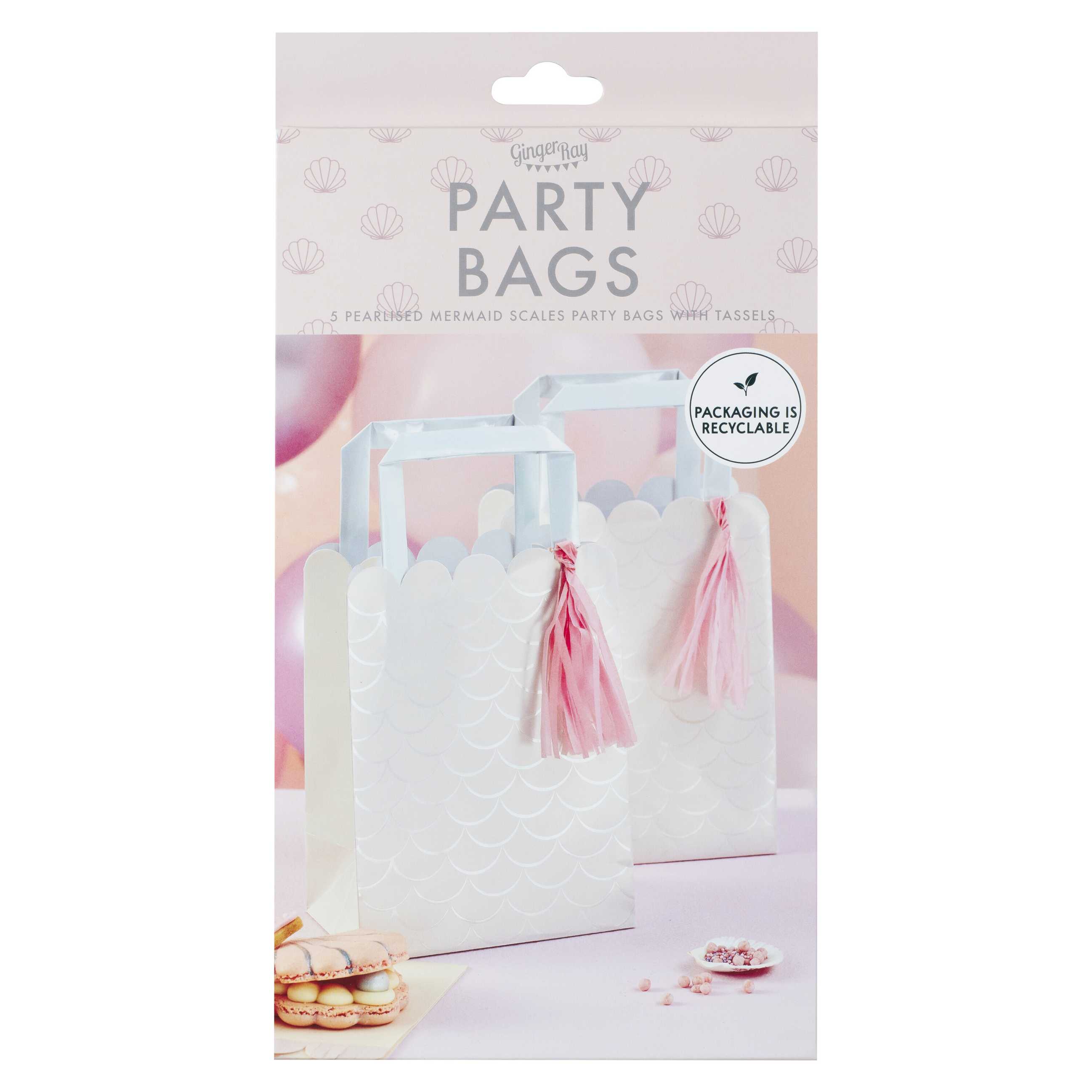 Partybag Papir Mermaid Magic 20x15cm, 5 stk 3