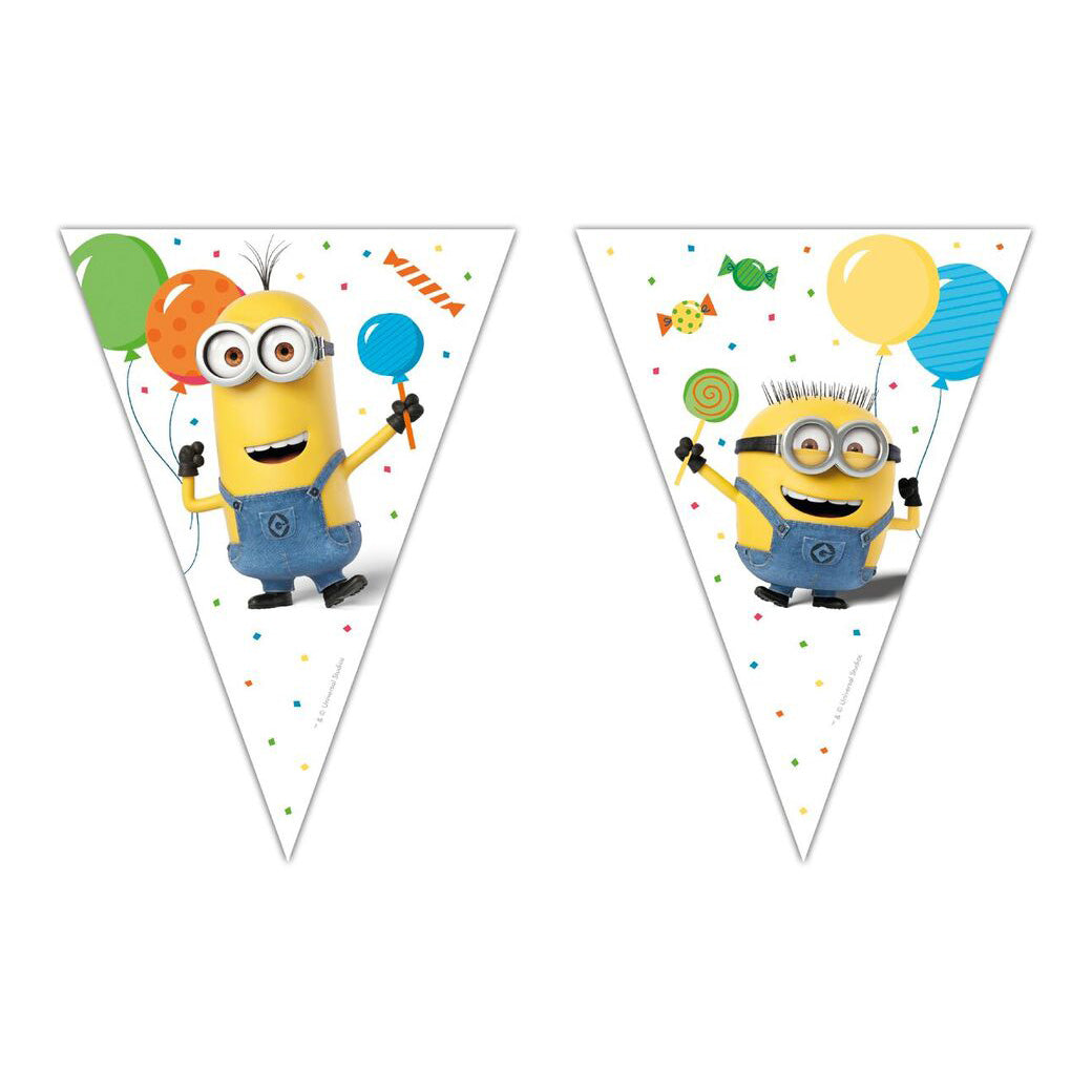 Flaggrekke med Minions i plast