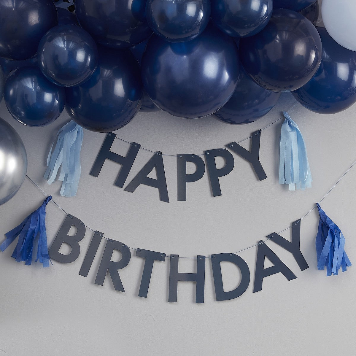 Blue Happy Birthday Bunting with Tassels 2