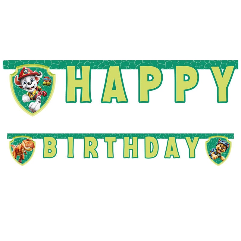 Banner Paw Patrol Dino Happy Birthday