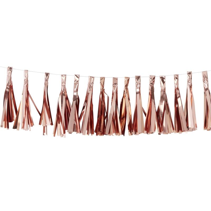 Girlander Tassel RoseGold, 2 m lenke, H 20 cm.