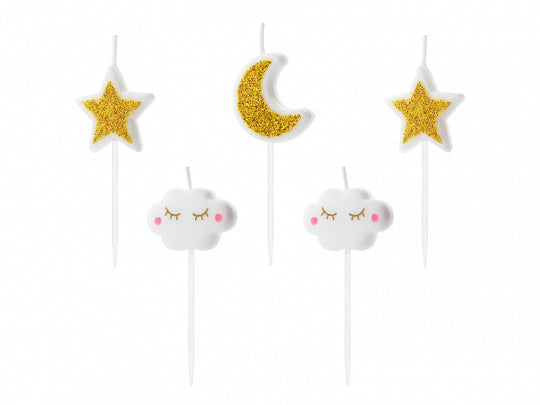 Kakelys Stjernemix på stick 2,5cm, 5 stk