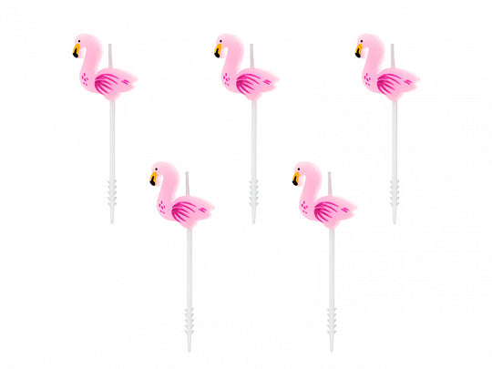 Kakelys Flamingo på stick 3cm 5stk