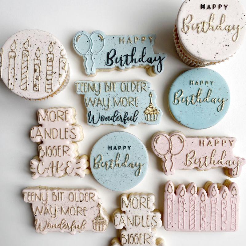 Swirls and Curls Happy Birthday Cookie Embosser 4