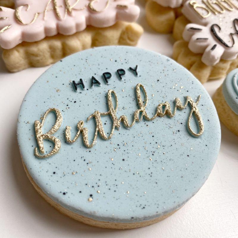 Swirls and Curls Happy Birthday Cookie Embosser 2
