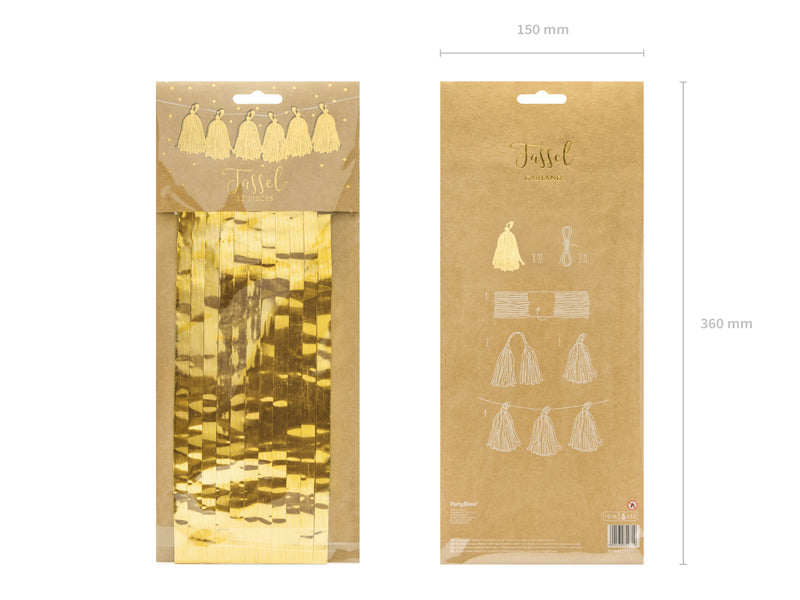 Tassel Garland Gull ca:L2mxH30cm 5