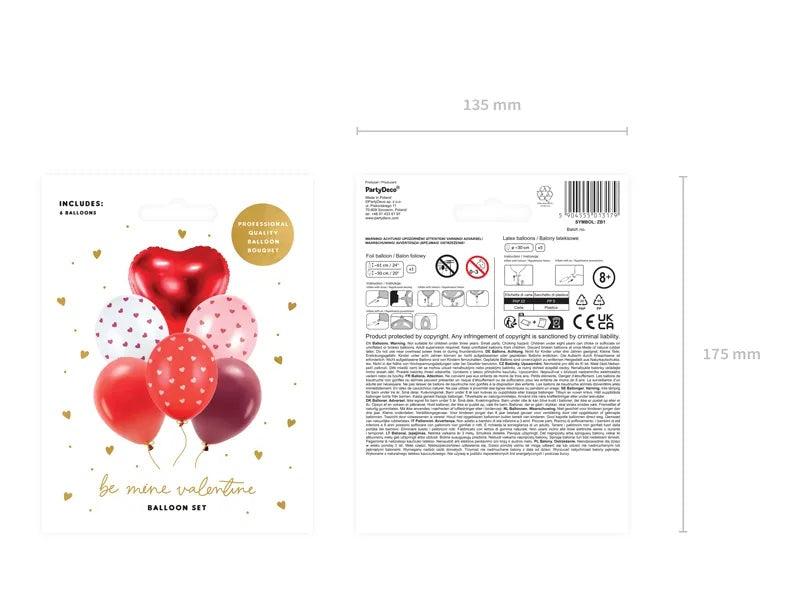 Ballonger Valentine mix 30 cm, 6 stk 2